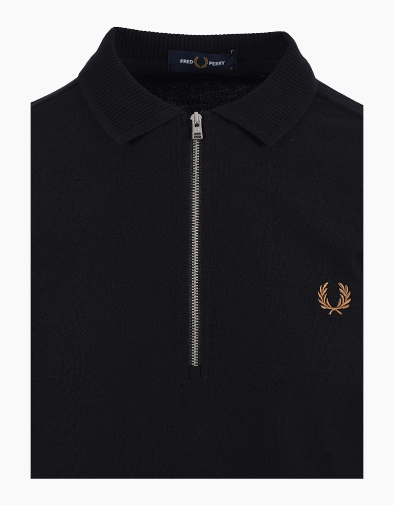 FRED PERRY CREPE PIQUE POLO SHIRT BLACK