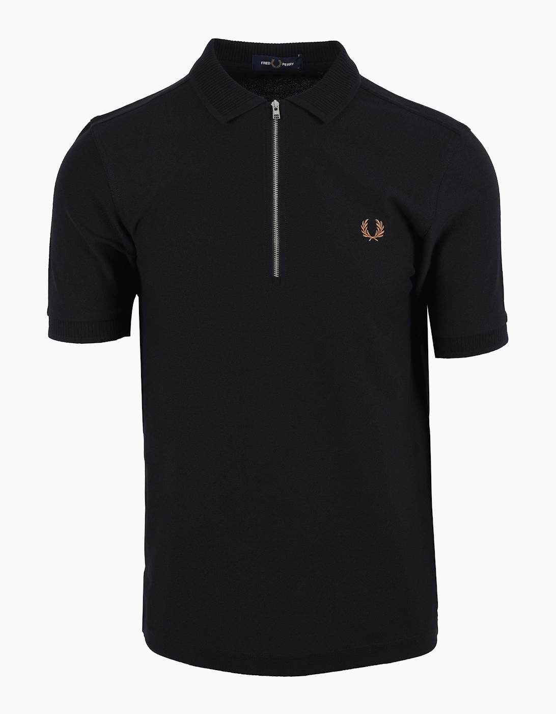 FRED PERRY CREPE PIQUE POLO SHIRT BLACK