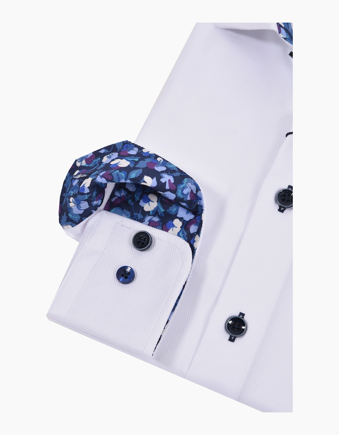 R2 LONG SLEEVED CUT AWAY COLLAR SHIRT WHITE