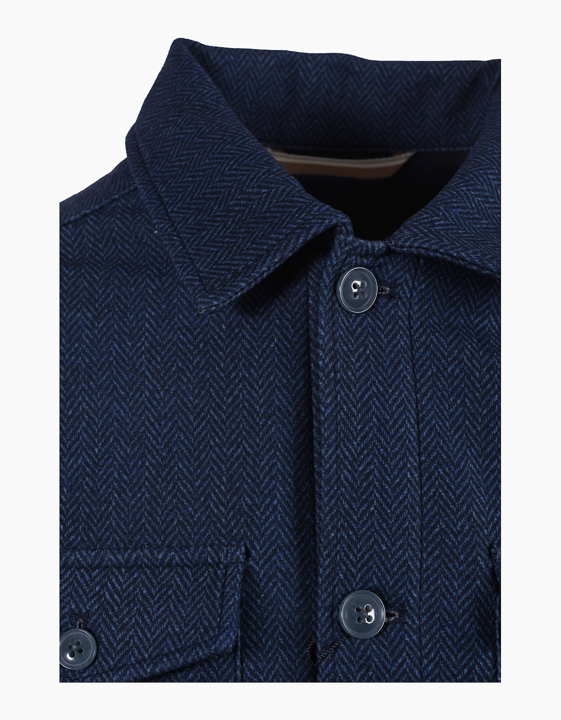 R2 HERRINGBONE OVERSHIRT NAVY