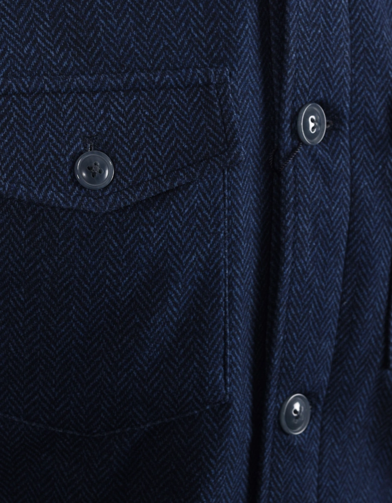 R2 HERRINGBONE OVERSHIRT NAVY