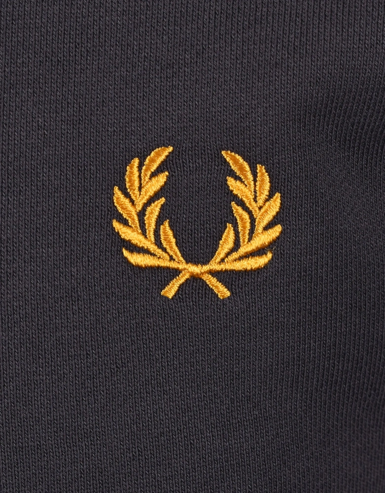 FRED PERRY HALF ZIP SWEATSHIRT ANCHOR GREY/GOLDEN
