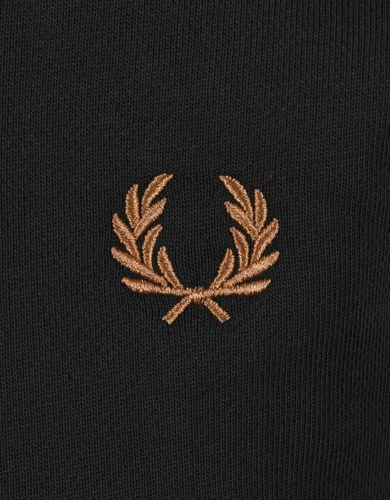 FRED PERRY HALF ZIP SWEATSHIRT NIGHT GREEN/ DUSKY BLUE/ DARK