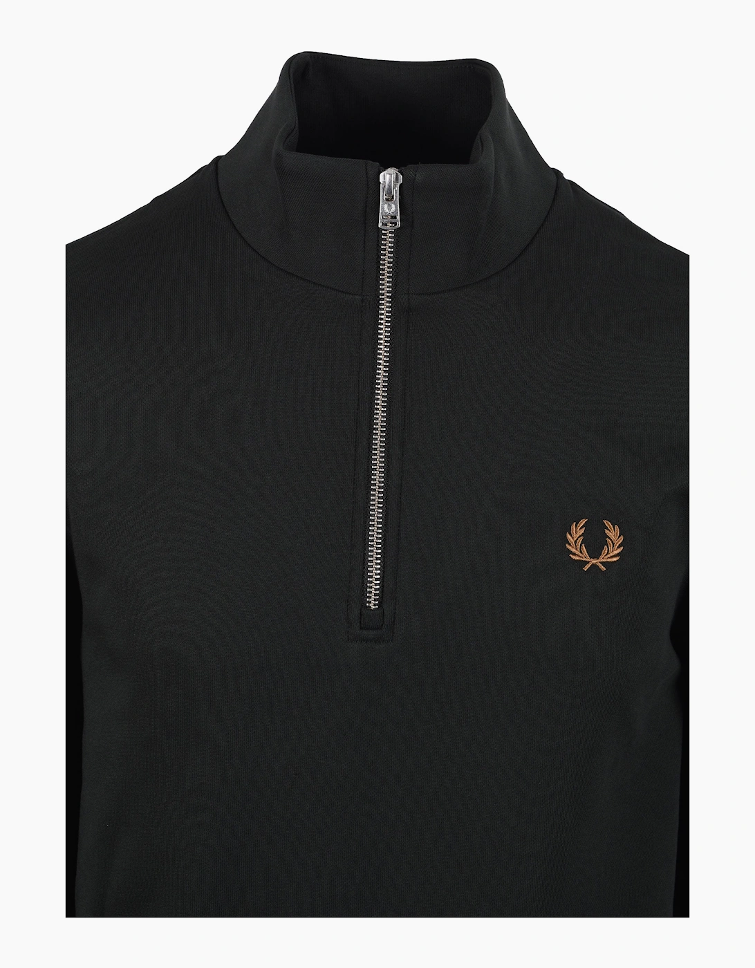 FRED PERRY HALF ZIP SWEATSHIRT NIGHT GREEN/ DUSKY BLUE/ DARK