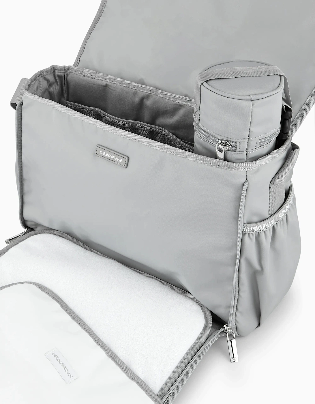 Emporio Armani Baby Logo Changing Bag in Grey (36cm)