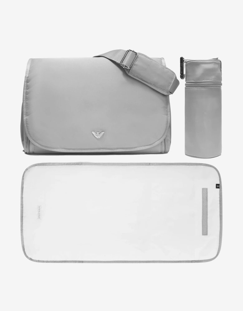 Emporio Armani Baby Logo Changing Bag in Grey (36cm)