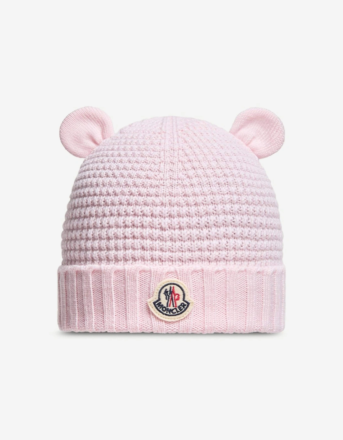 Moncler Enfant Baby Girls Wool Beanie Hat with Ears in Pink