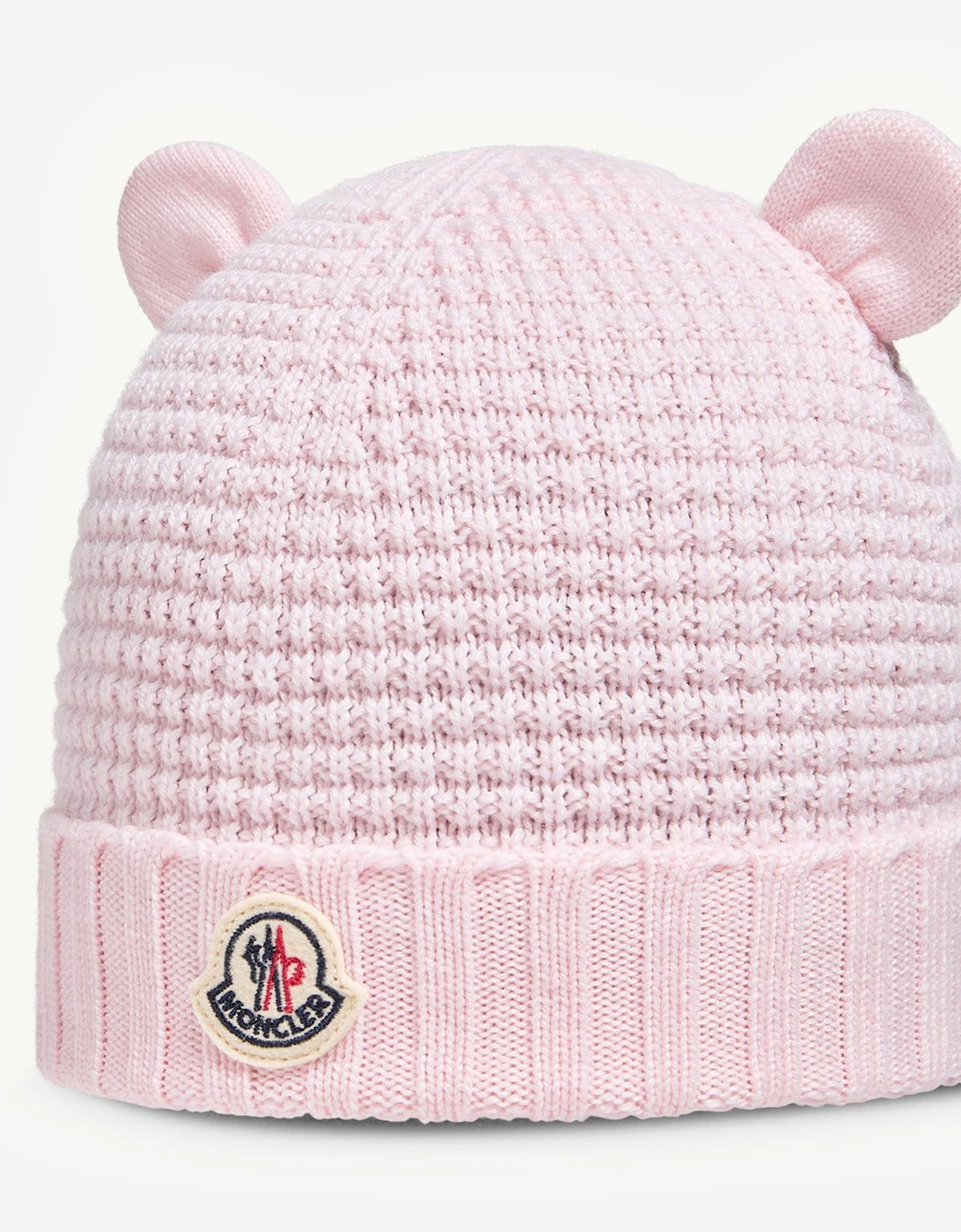 Moncler Enfant Baby Girls Wool Beanie Hat with Ears in Pink