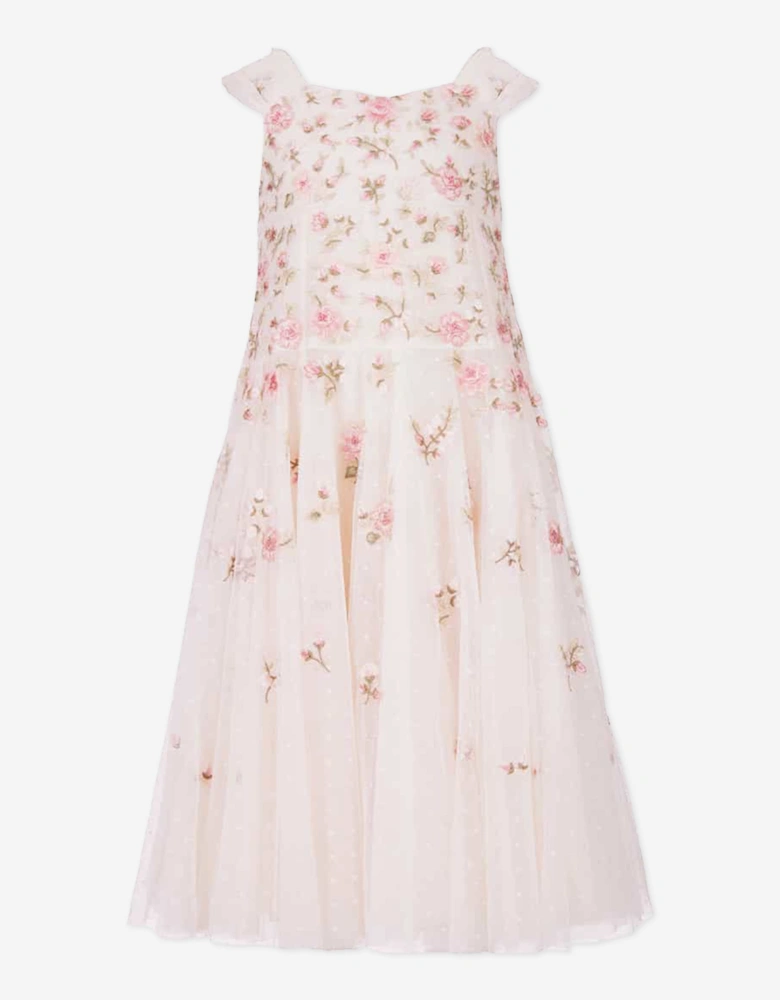 Needle & Thread Girls Mayflower Ditsy Gown in Ivory