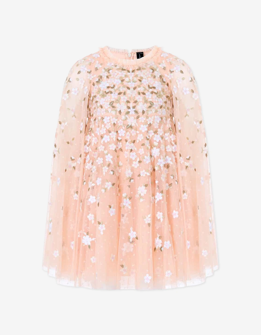 Needle & Thread Girl's Needle & Thread Girls Camellia Ditsy Cape Dress in Pink