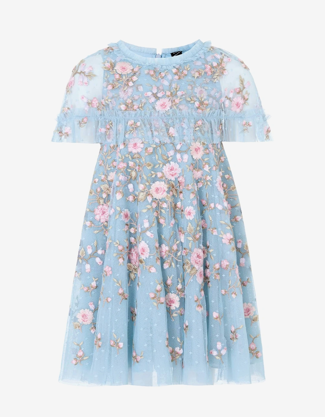 Needle & Thread Girl's Needle & Thread Girls Eden Rose Cape Dress in Blue