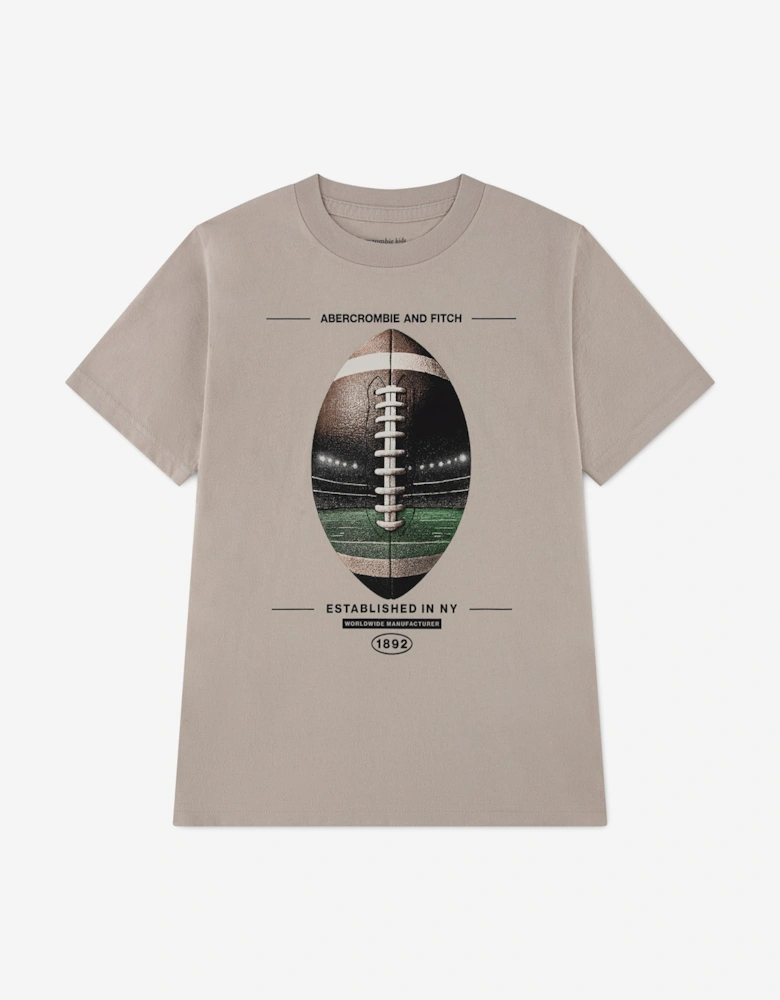Abercrombie & Fitch Boys Football Fill T-Shirt in Grey