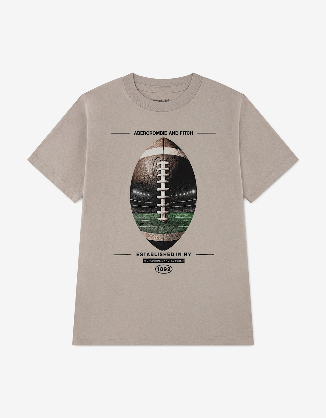 Abercrombie & Fitch Boys Football Fill T-Shirt in Grey