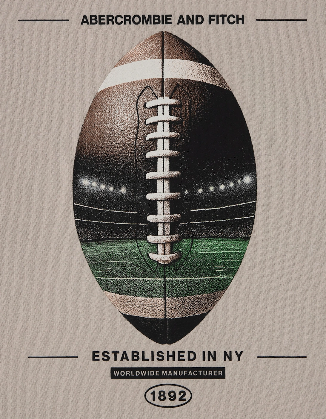 Abercrombie & Fitch Boys Football Fill T-Shirt in Grey
