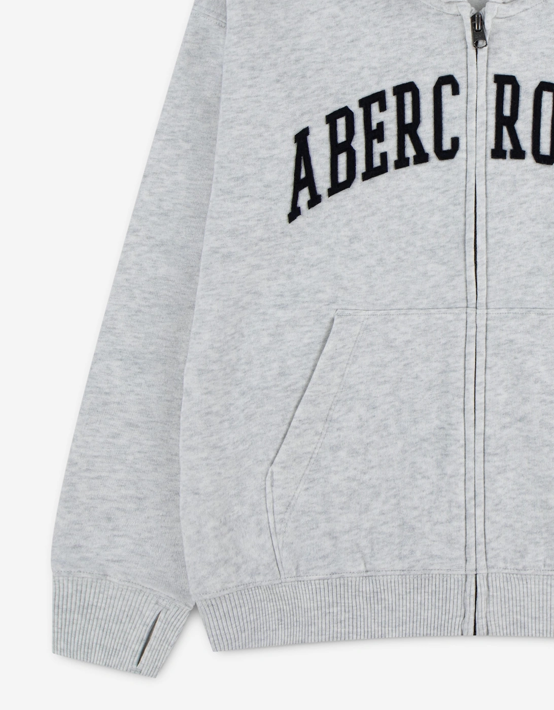 Abercrombie & Fitch Boys Logo Zip Up Top in Grey