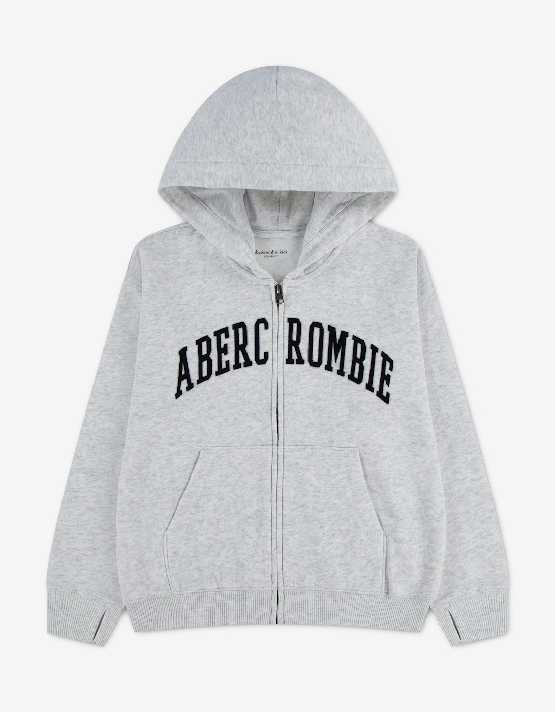 Abercrombie & Fitch Boys Logo Zip Up Top in Grey
