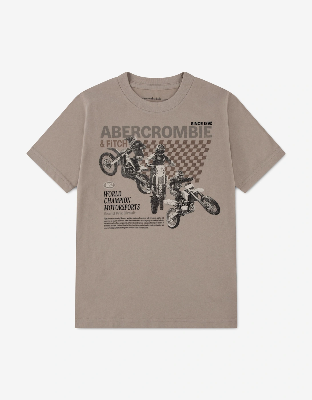Abercrombie & Fitch Boys World Champion Bike T-Shirt in Beige