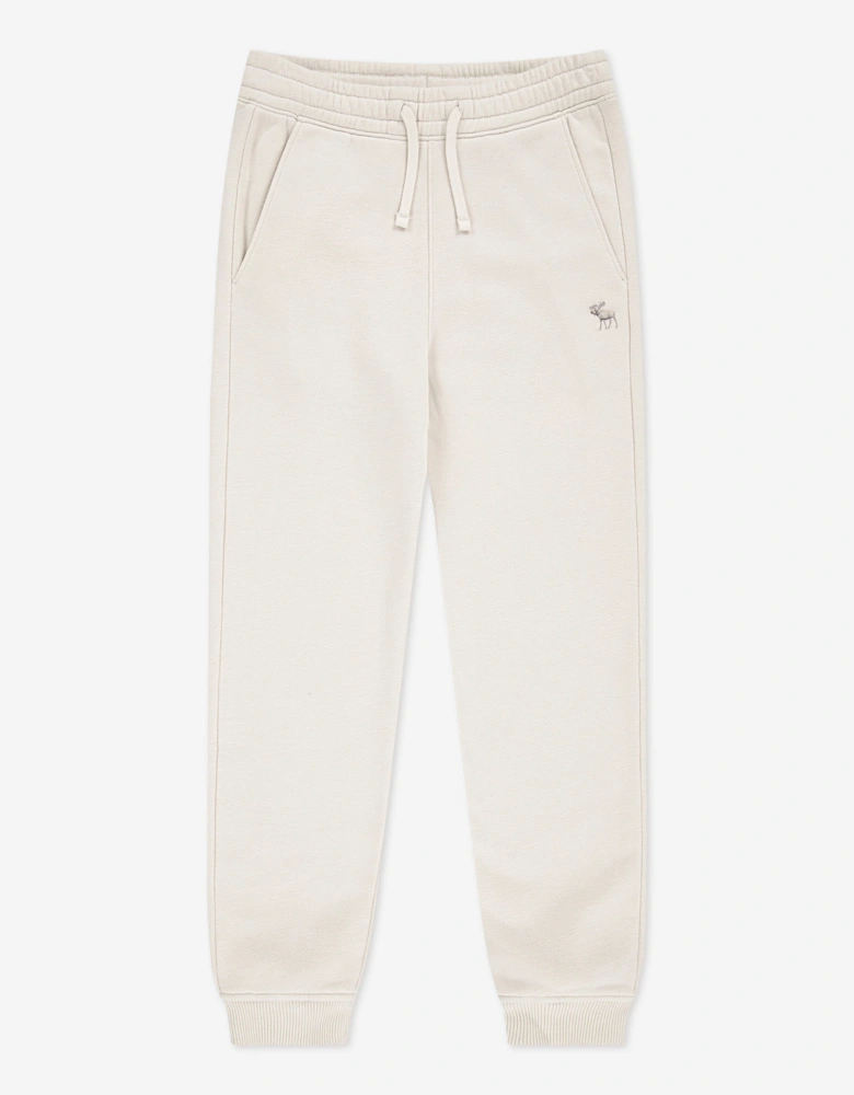 Abercrombie & Fitch Boys Essential Fleece Joggers in Ivory