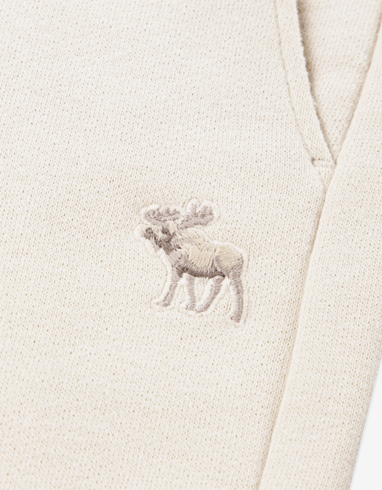 Abercrombie & Fitch Boys Essential Fleece Joggers in Ivory