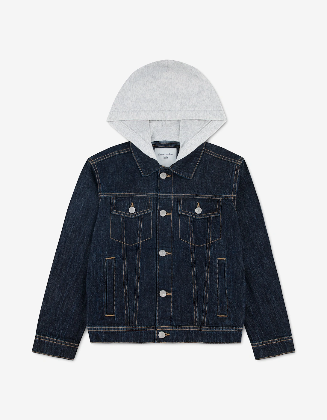 Abercrombie & Fitch Boys Hooded Denim Jacket in Blue