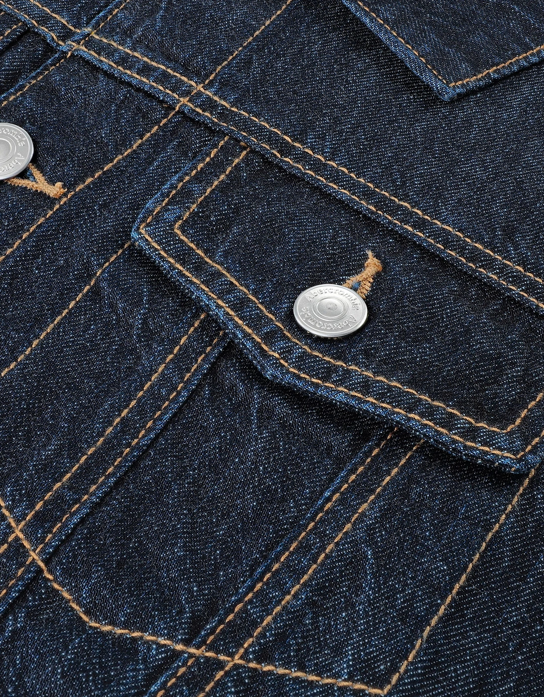 Abercrombie & Fitch Boys Hooded Denim Jacket in Blue