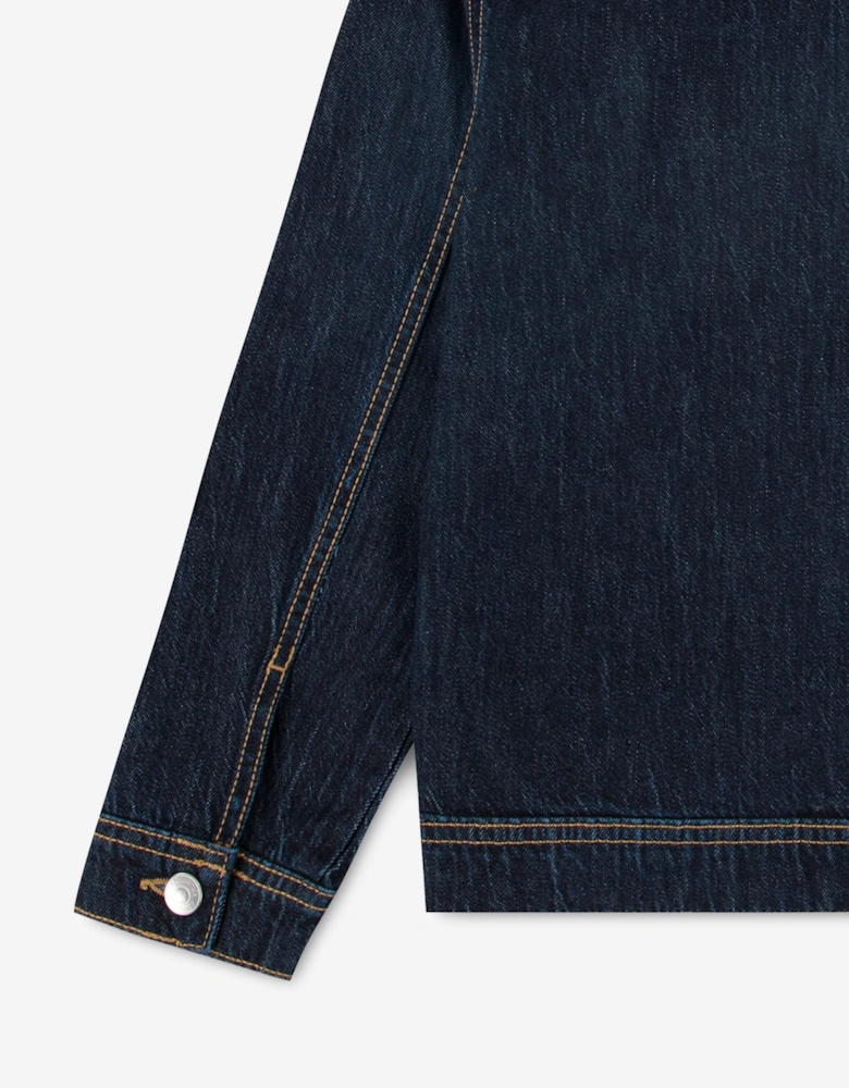 Abercrombie & Fitch Boys Hooded Denim Jacket in Blue