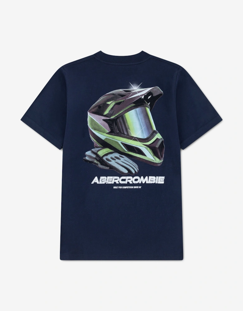 Abercrombie & Fitch Boys Racing Helmet T-Shirt in Navy