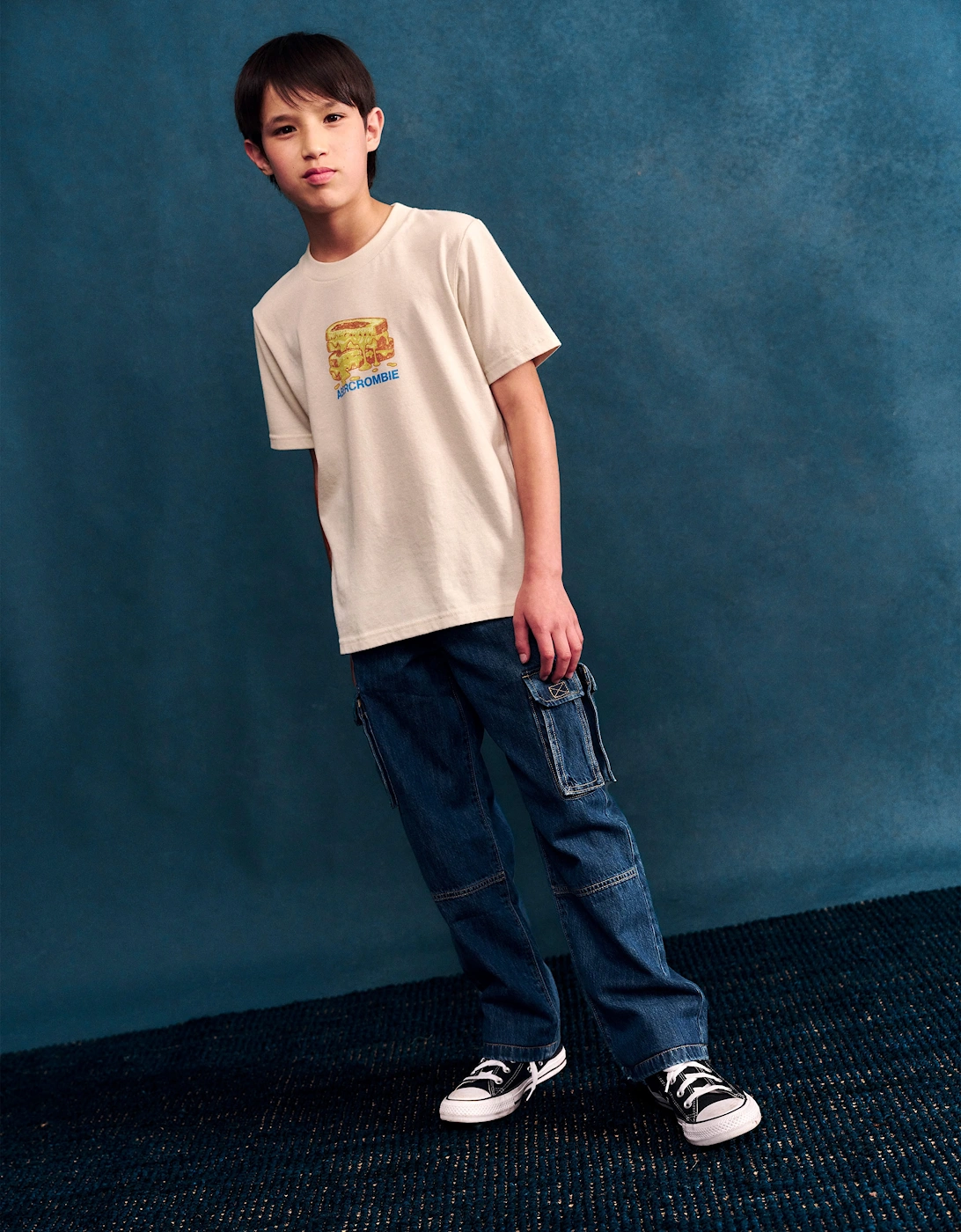 Abercrombie & Fitch Boys Grilled Cheese T-Shirt in Ivory