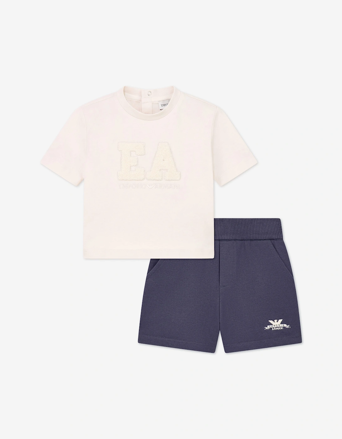 Emporio Armani Baby Boys Logo Short Set in Navy