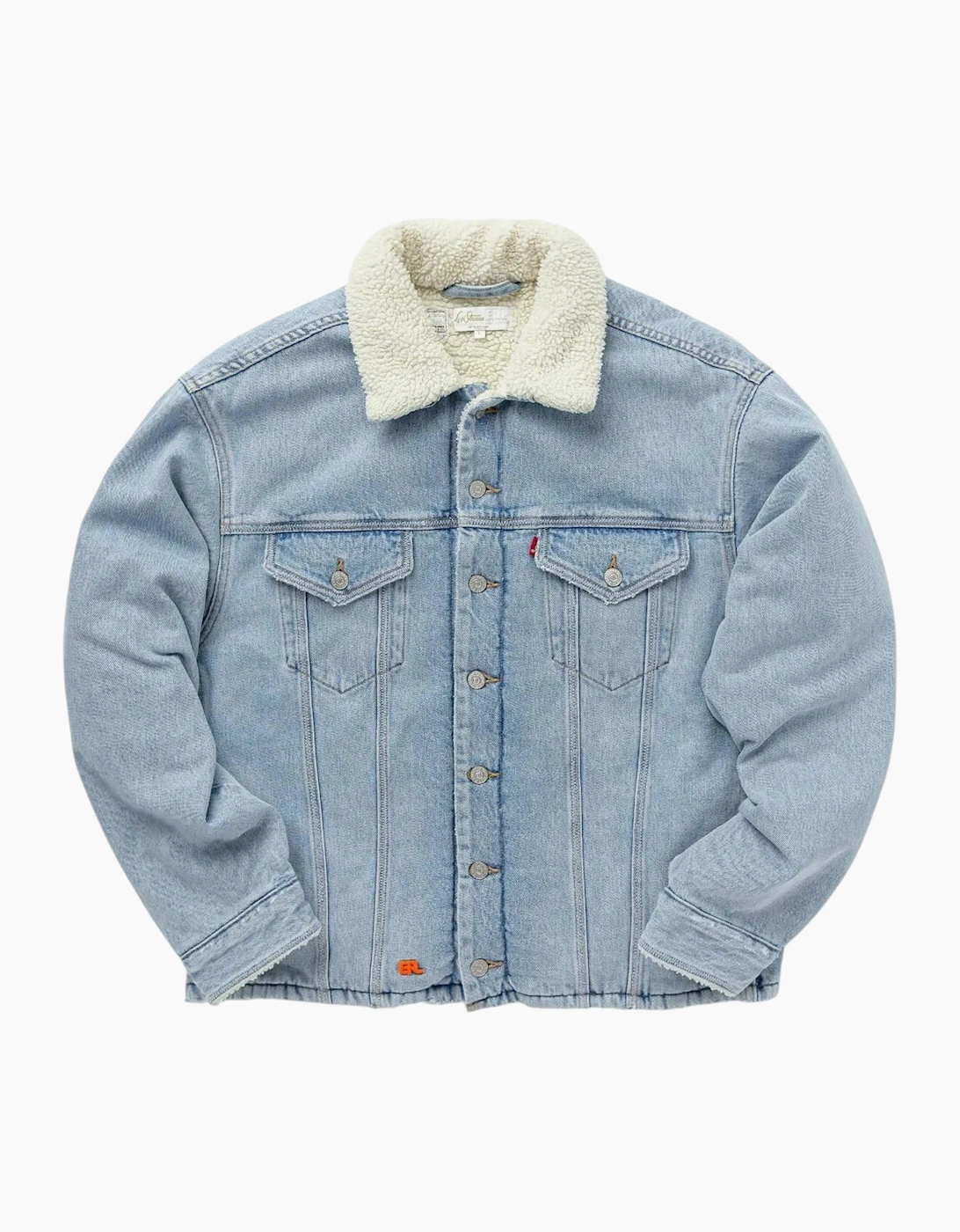Levis Mens Denim Jacket Sherpa Trucker Woven Blue