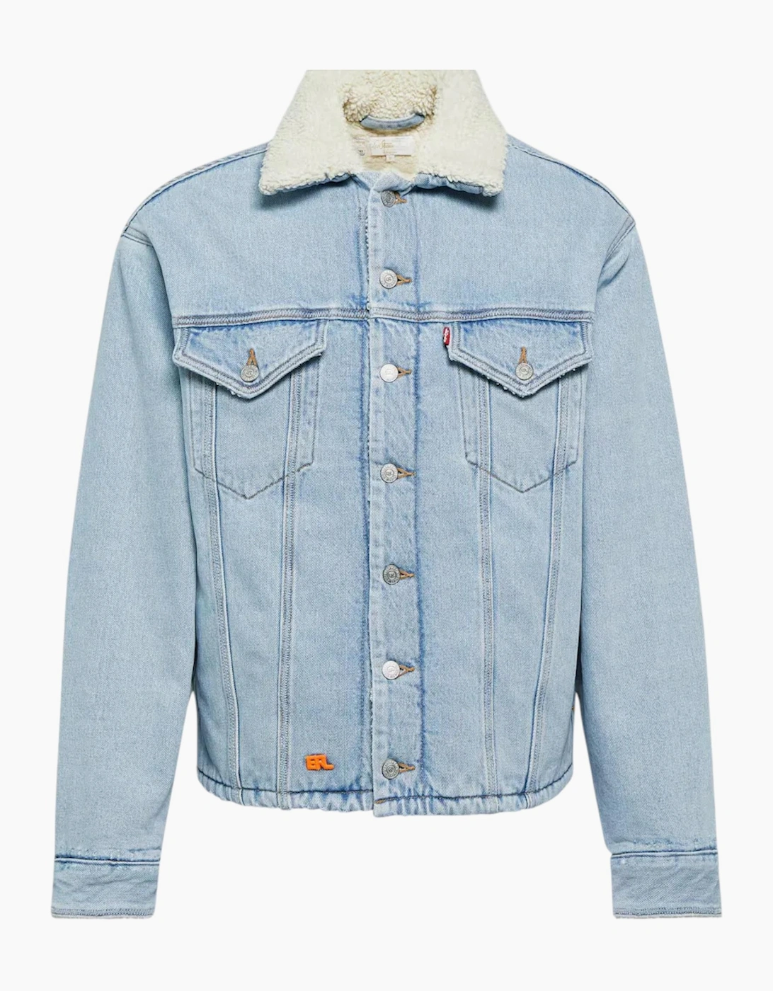 Levis Mens Denim Jacket Sherpa Trucker Woven Blue