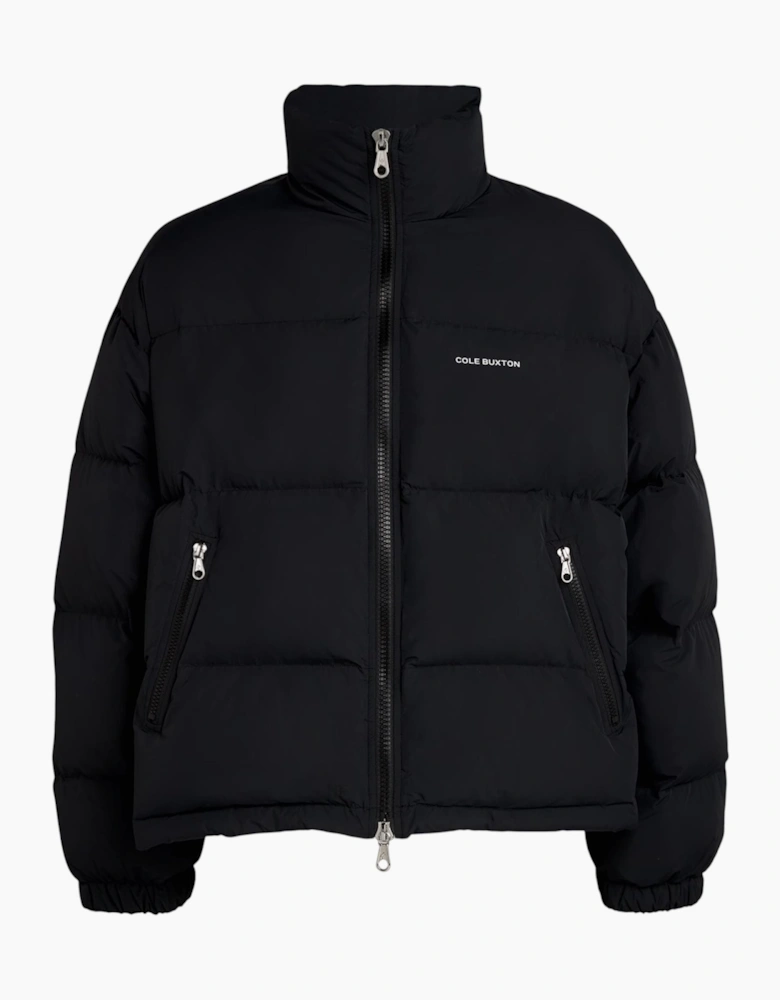Cole Buxton Cropped Logo Puffer Jacket Black
