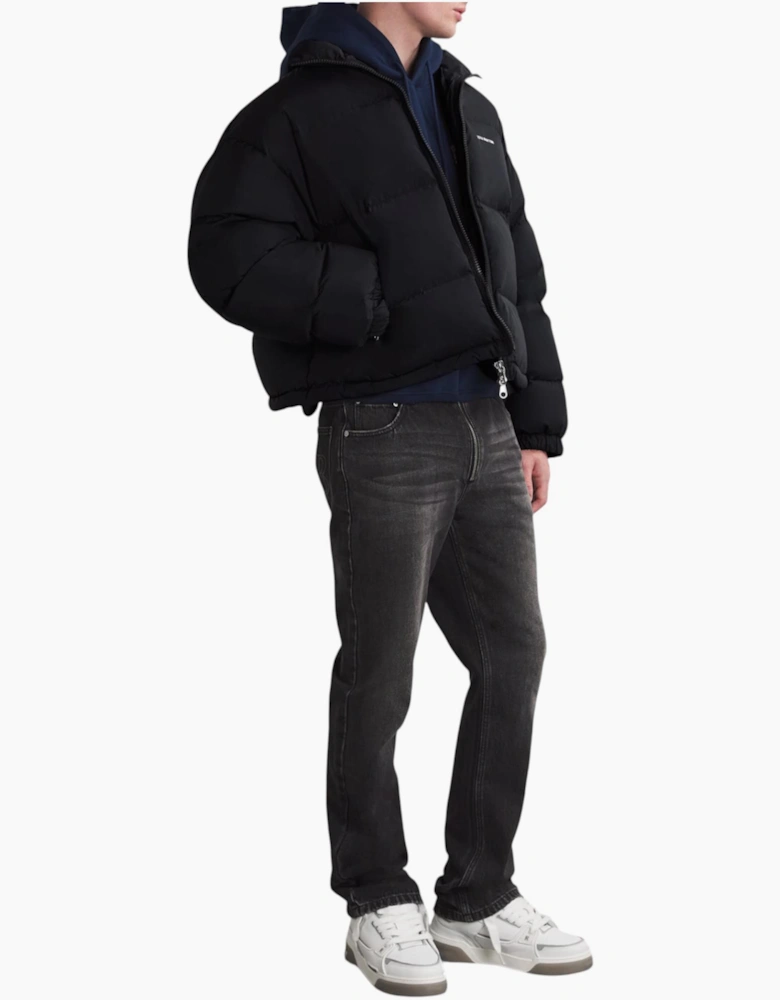 Cole Buxton Cropped Logo Puffer Jacket Black