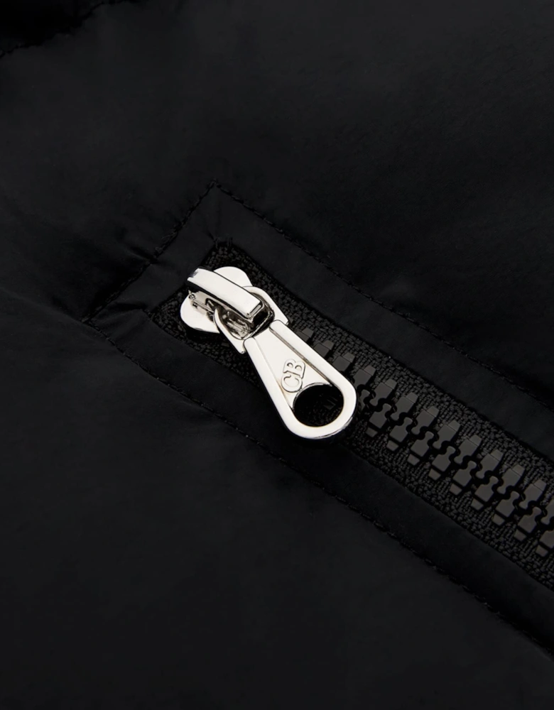 Cole Buxton Cropped Logo Puffer Jacket Black