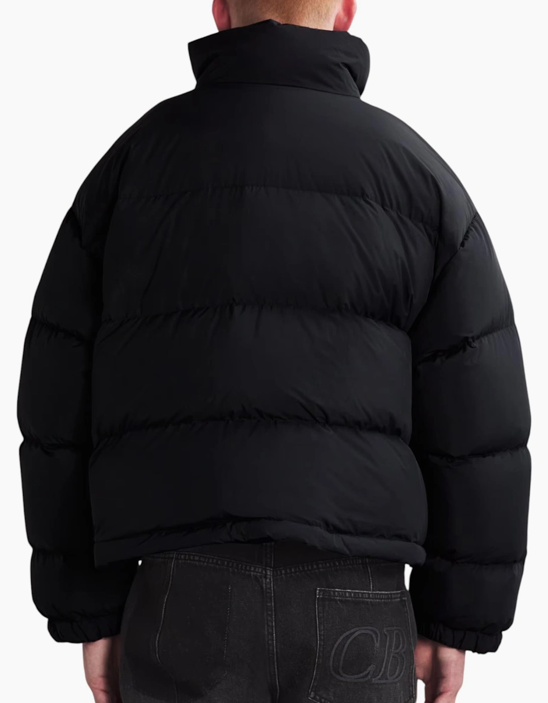 Cole Buxton Cropped Logo Puffer Jacket Black