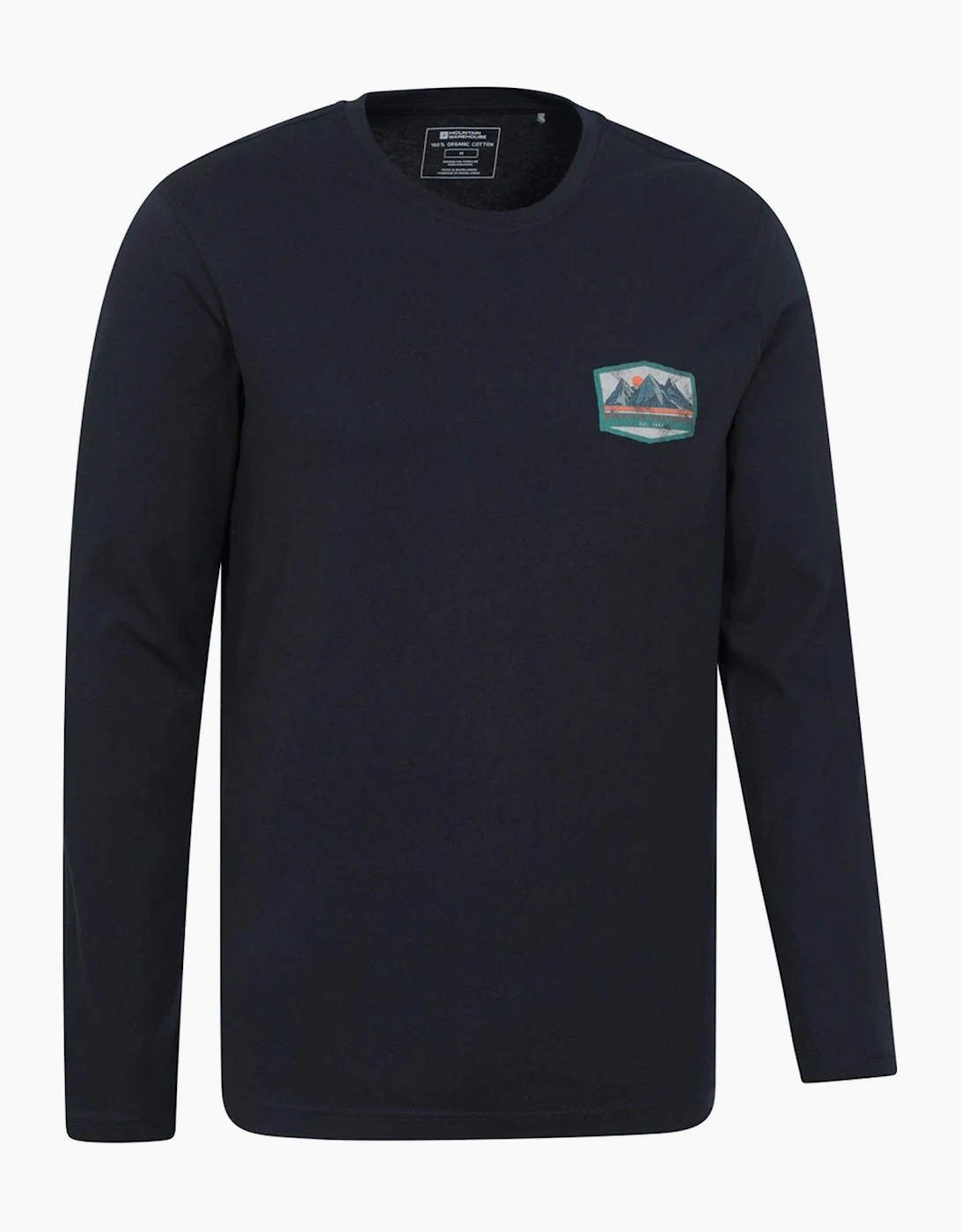 Mountain Warehouse Mens Badge Organic Long-Sleeved Top