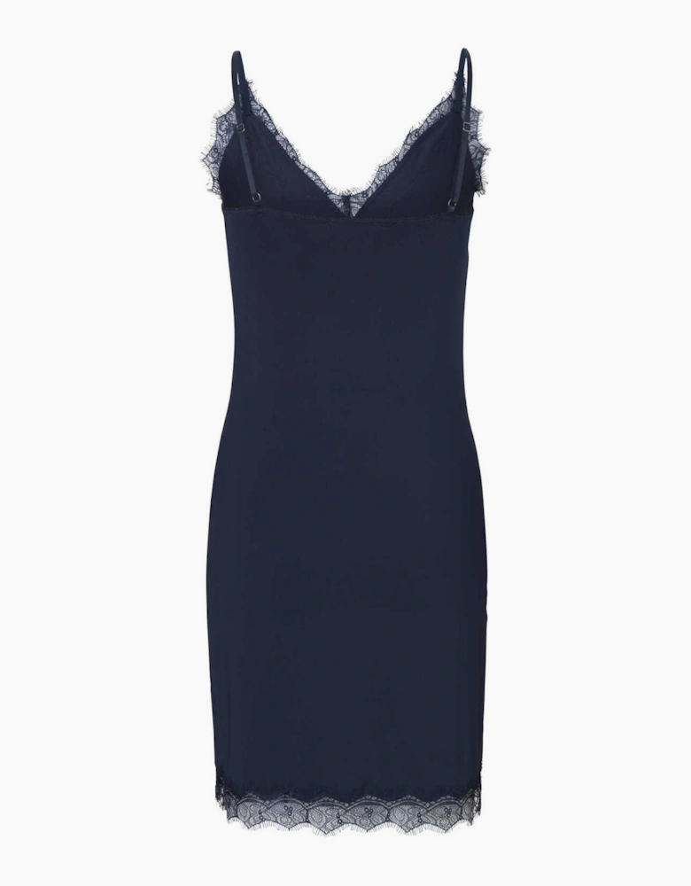 Billie lace strap dress in navy