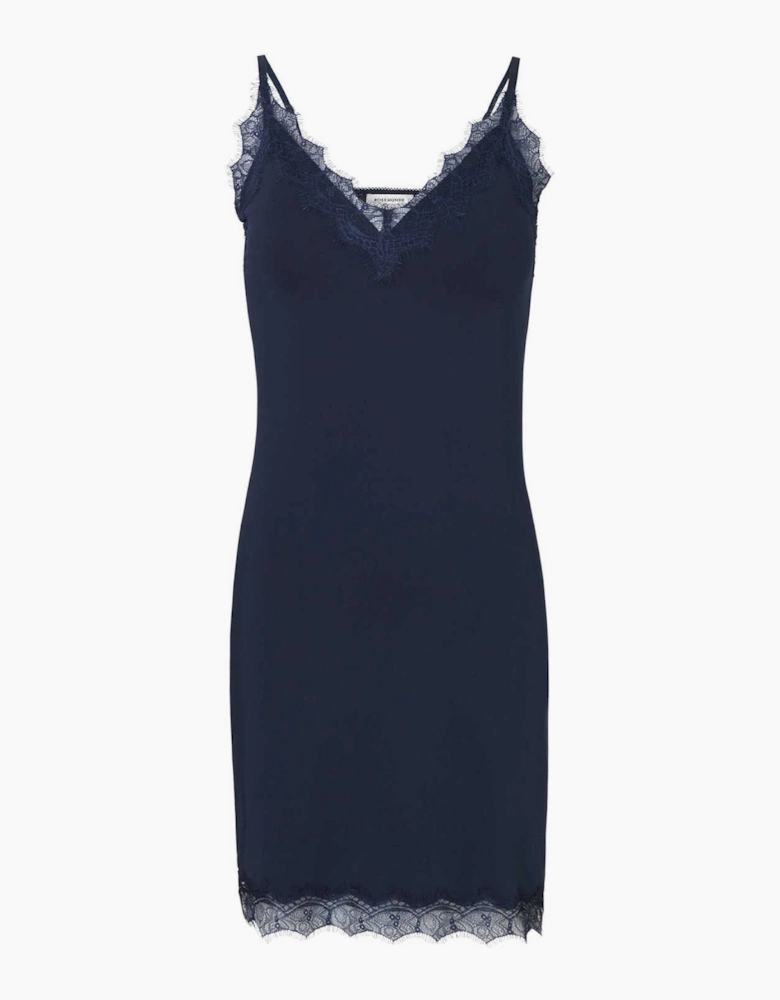 Billie lace strap dress in navy