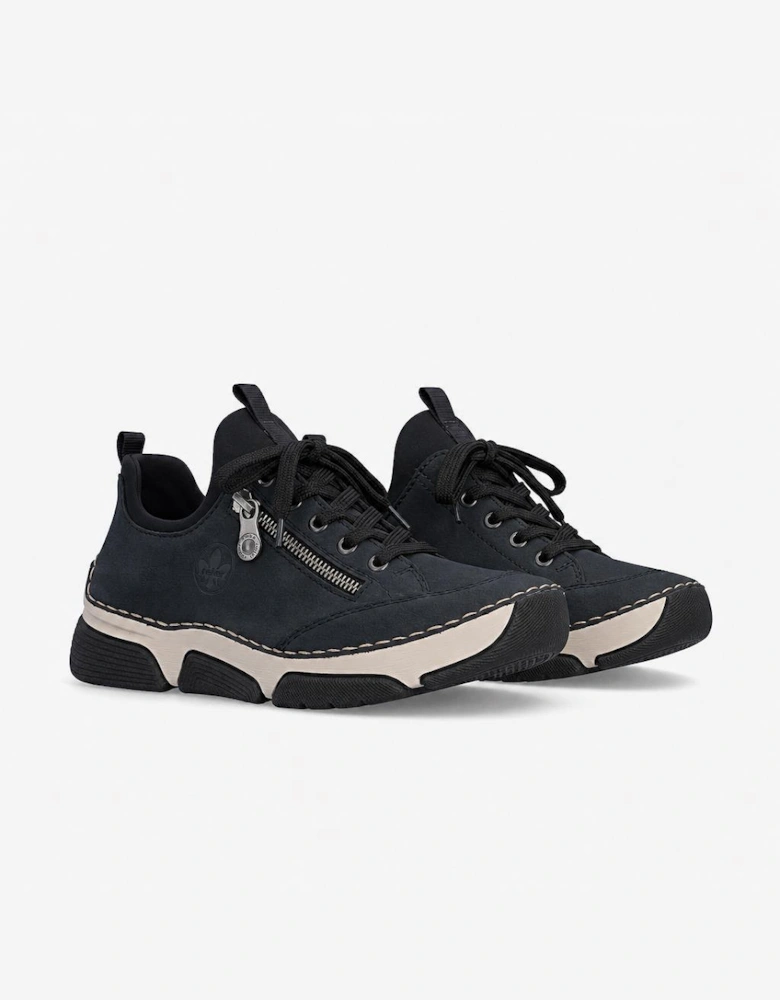 Rieker 45973 Womens Slip-On Trainers Pacific/Black
