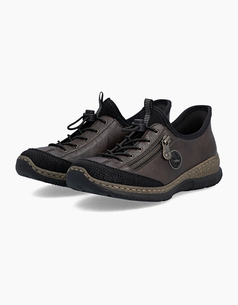 Rieker N3267 Womens Slip-On Trainers Black/Rancho