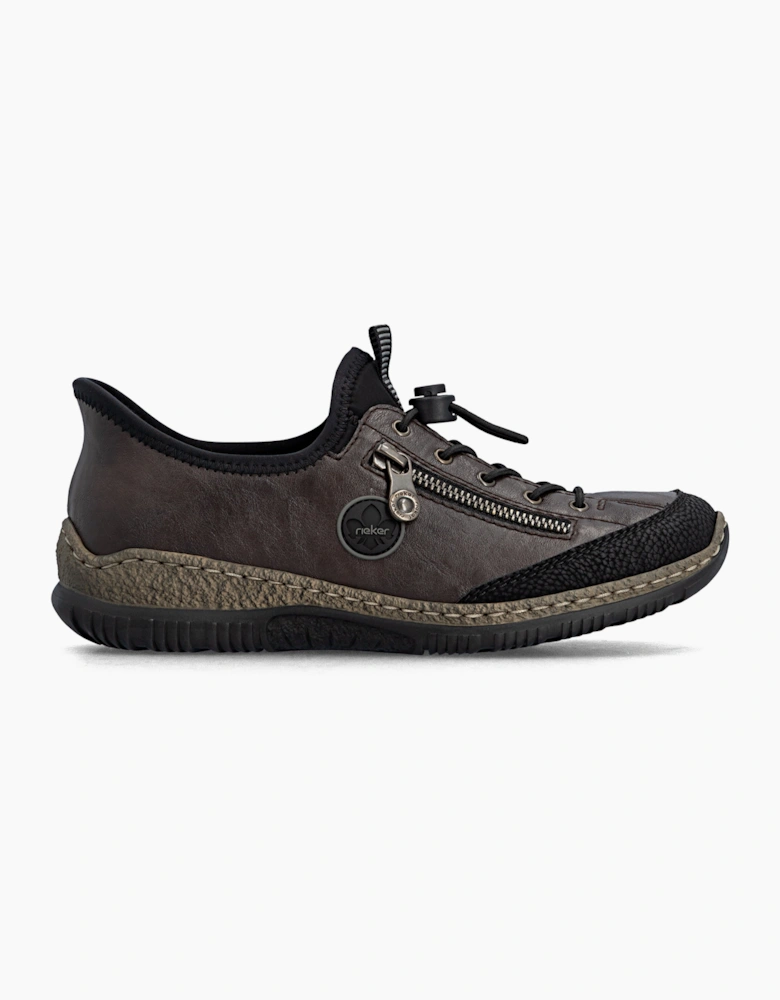 Rieker N3267 Womens Slip-On Trainers Black/Rancho