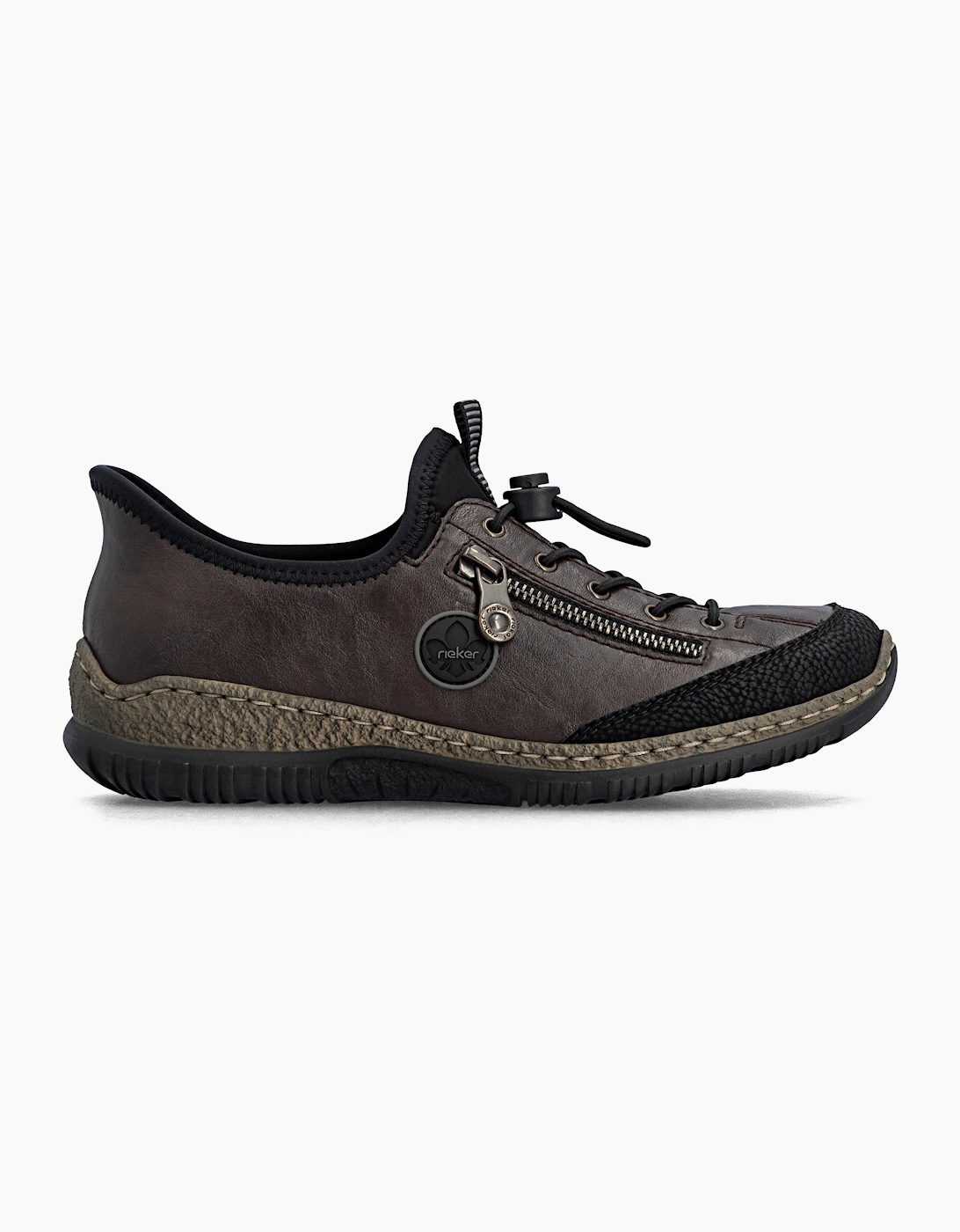 Rieker N3267 Womens Slip-On Trainers Black/Rancho