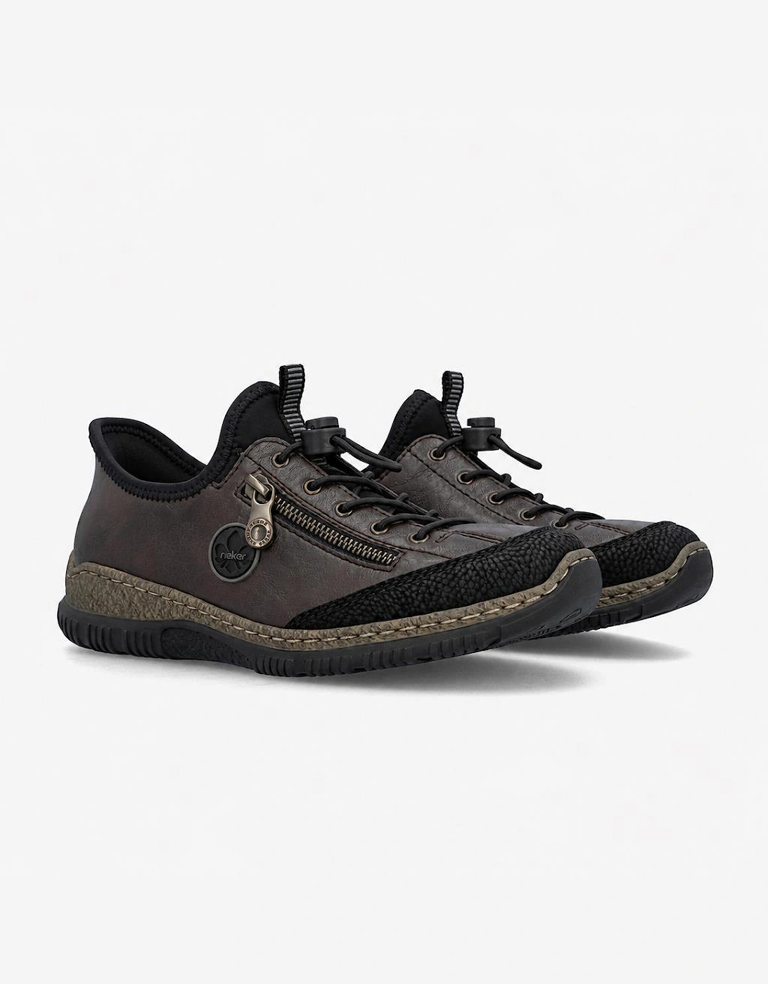 Rieker N3267 Womens Slip-On Trainers Black/Rancho