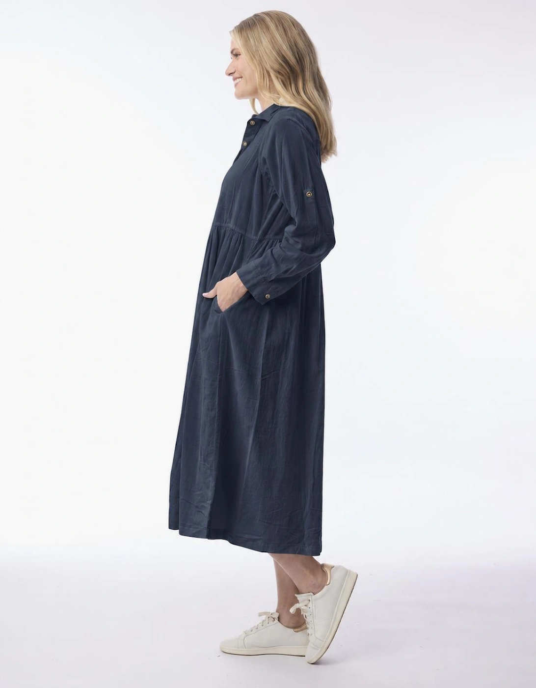 Cord dress in navy