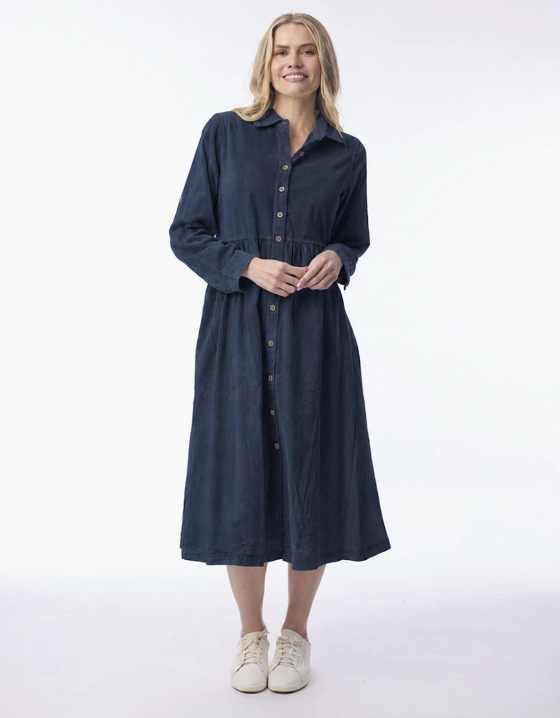 Cord dress in navy