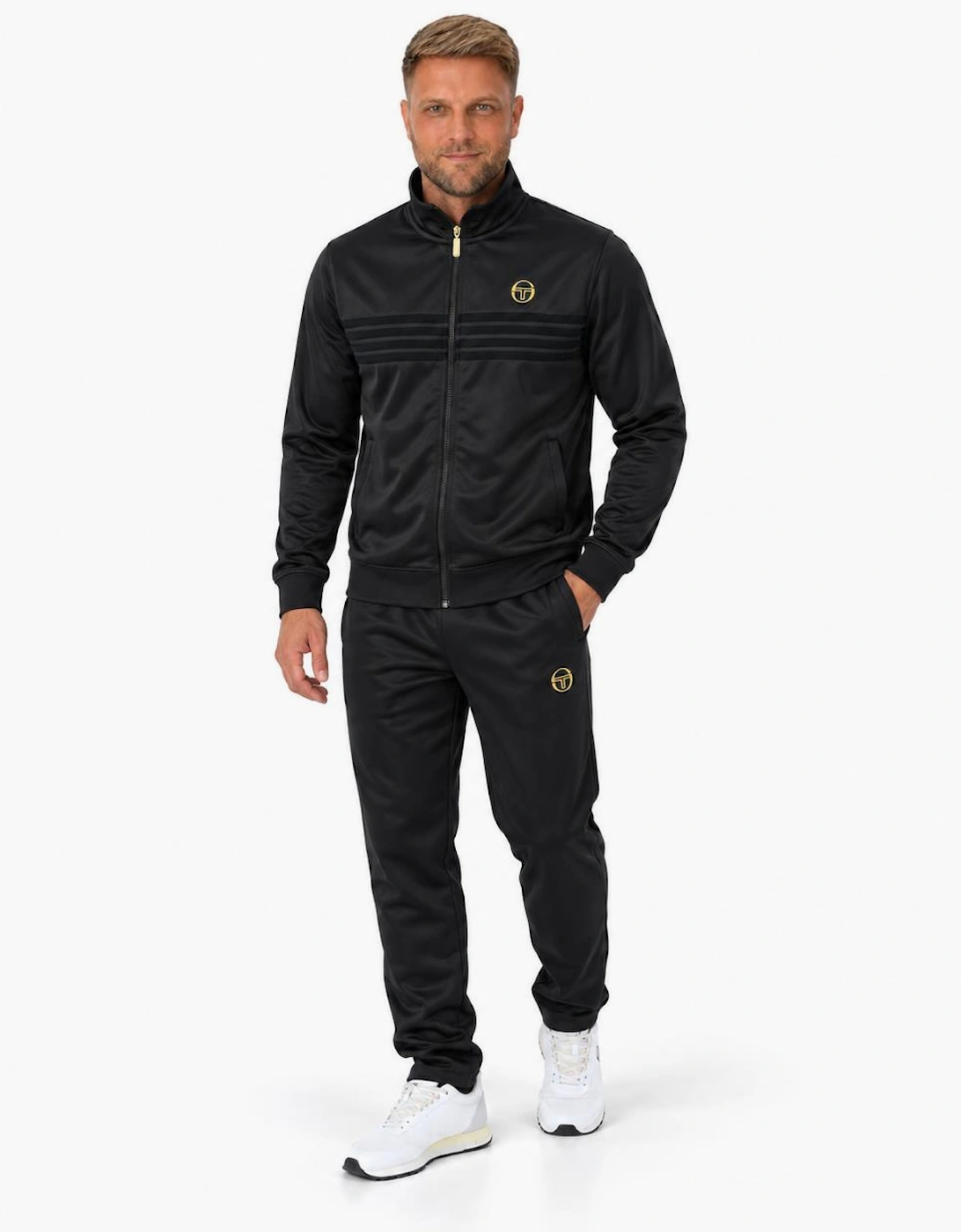 Sergio Tacchini Varena Track Top Jacket Black/Gold Lurex