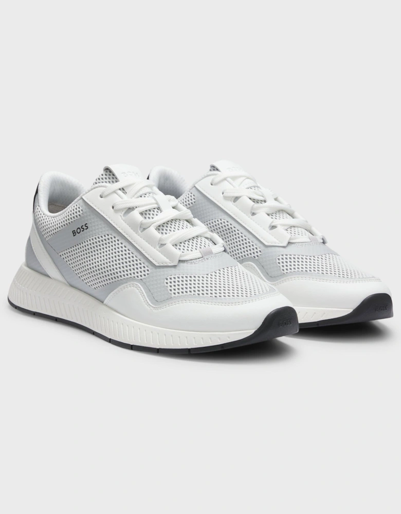 BOSS Orange Mens Reflective-nylon trainers with ridged sole - Open White 121