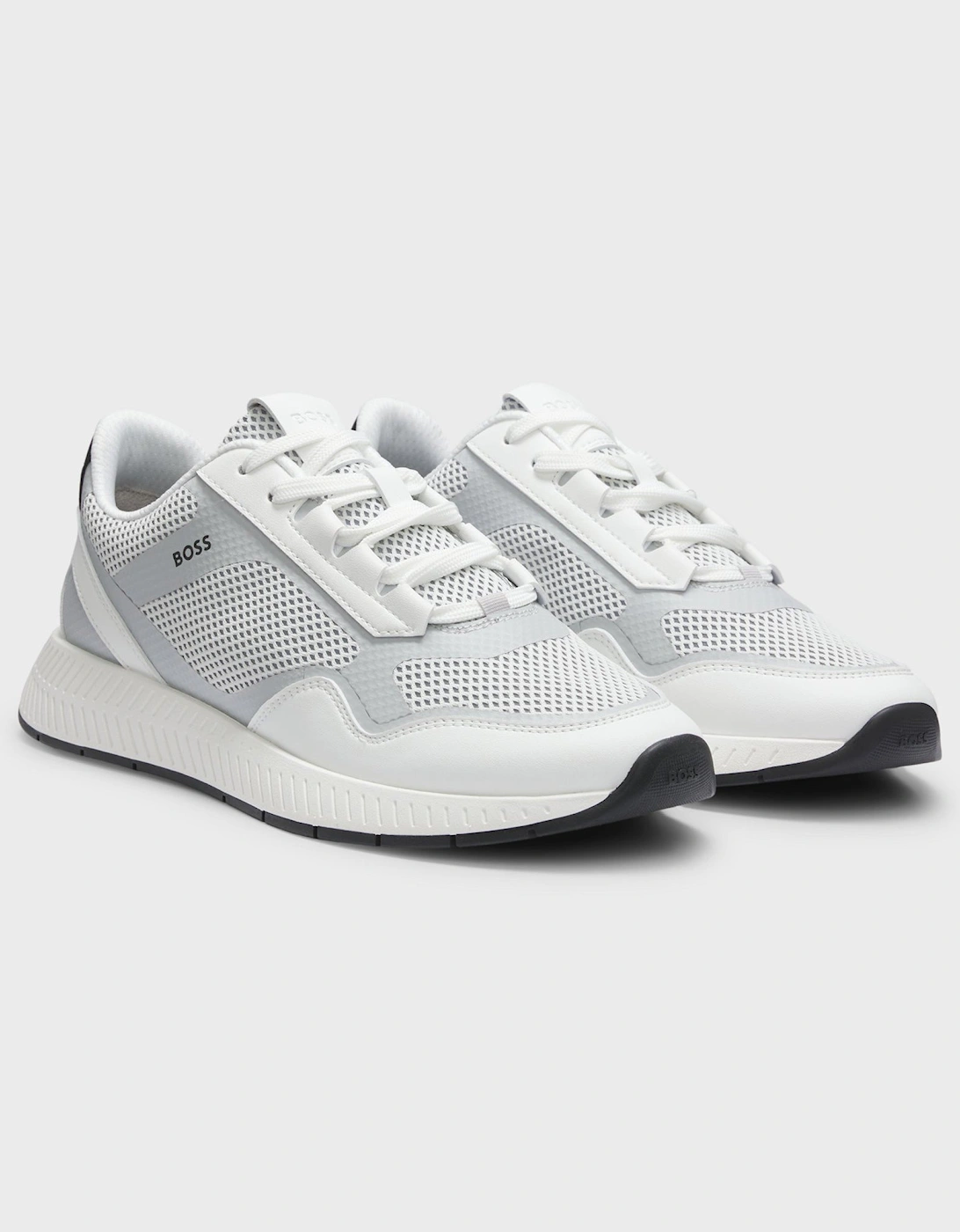 BOSS Orange Mens Reflective-nylon trainers with ridged sole - Open White 121