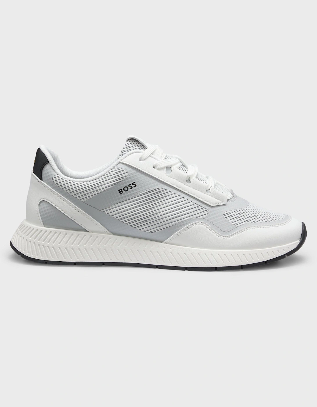 BOSS Orange Mens Reflective-nylon trainers with ridged sole - Open White 121