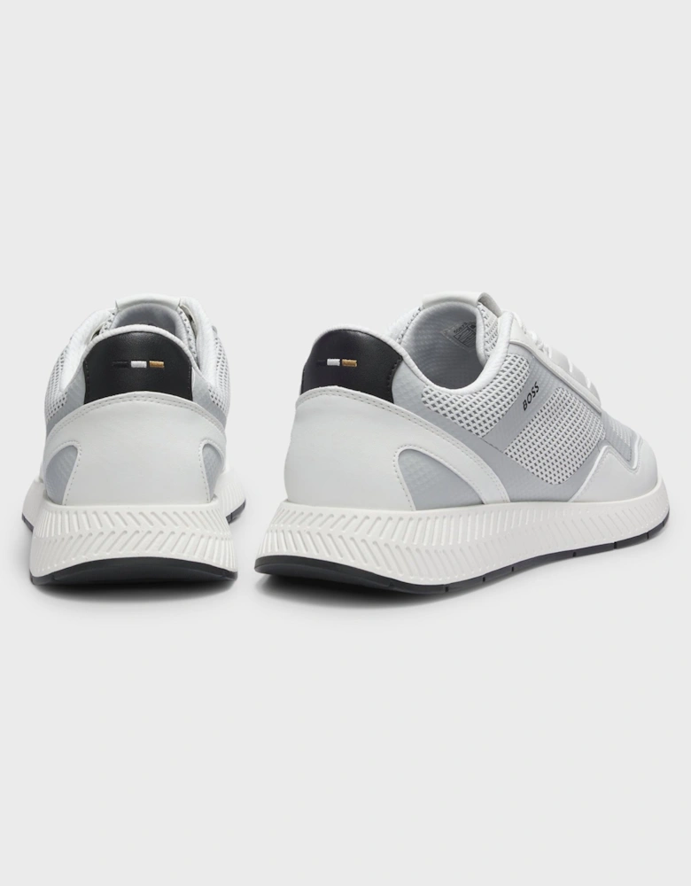 BOSS Orange Mens Reflective-nylon trainers with ridged sole - Open White 121